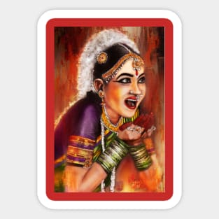 Art of Indian classical dance form Sticker